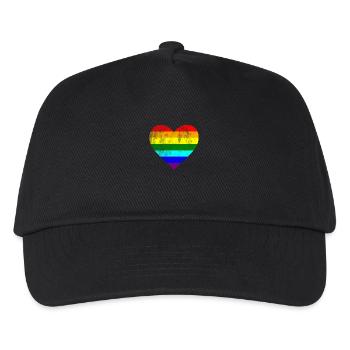 Coeur LGTB Pride gay gay arc-en-ciel - Casquette de baseball Enfant - noir - Devant