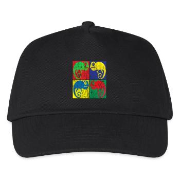 Chamäleon Pop Art - Kinder Basecap - Schwarz - Vorne