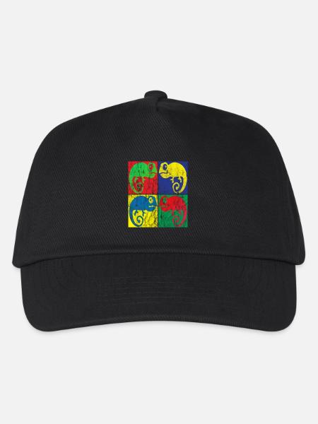 Chamäleon Pop Art - Kinder Basecap - Schwarz