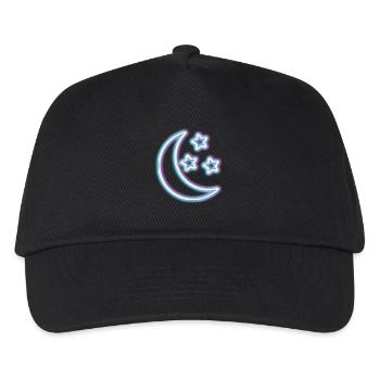 T-shirt néon Glow Moon Effet lumineux demi-lune - Casquette de baseball Enfant - noir - Devant