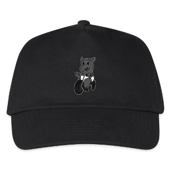 Tapir-Reitdreirad-T-Shirt niedliches Tiermalaiisch - Kinder Basecap - Schwarz - Vorne