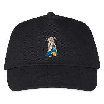 Pit Bull Terrier Pitbull Camping Zelten Geschenk - Kinder Basecap - Schwarz - Vorne