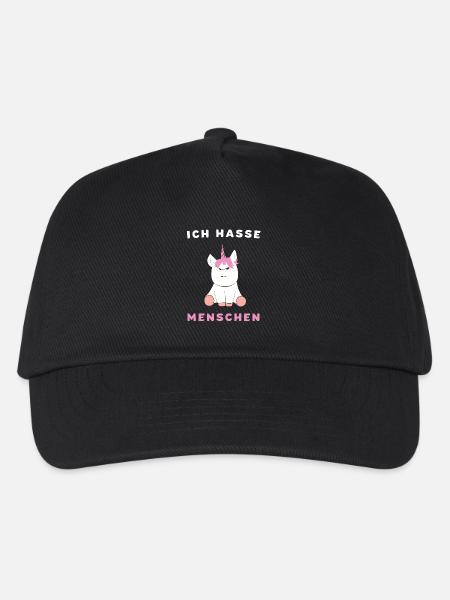 Ich Hasse Menschen Einhorn Geschenk - Kinder Basecap - Schwarz