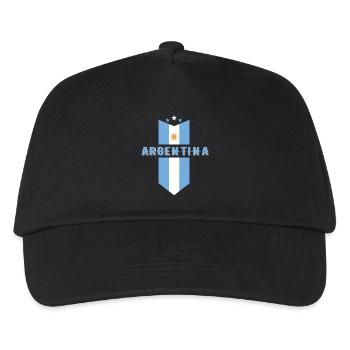 Argentinien Fußball Geschenk Fan Weltmeisterschaft - Kinder Basecap - Schwarz - Vorne