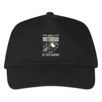 Motorrad Shirt · Superbike · Biker · Grund - Kinder Basecap - Schwarz - Vorne