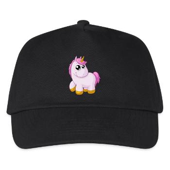 Licorne de dessin animé rose - Casquette de baseball Enfant - noir - Devant