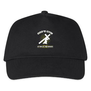 Gottes Fitness-Studio Christian Fitness Geschenk - Kinder Basecap - Schwarz - Vorne