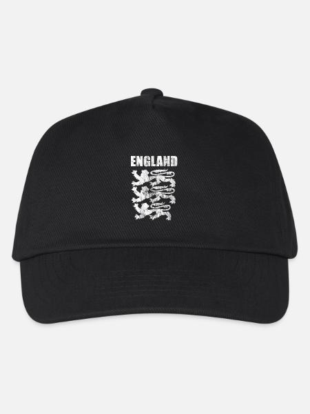 England Fans Fussball Trikot Englisches Fanshirt - Kinder Basecap - Schwarz