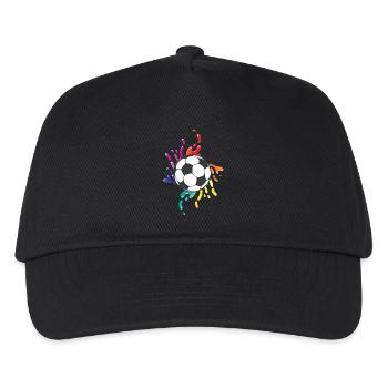 Soccer colorful paint splashes - Kids’ Baseball Cap - black - Front