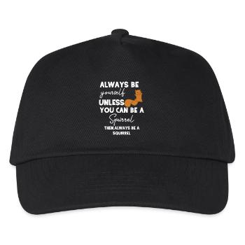 Eichhörnchen - Eichhörnchenfan - Be yourself - Kinder Basecap - Schwarz - Vorne