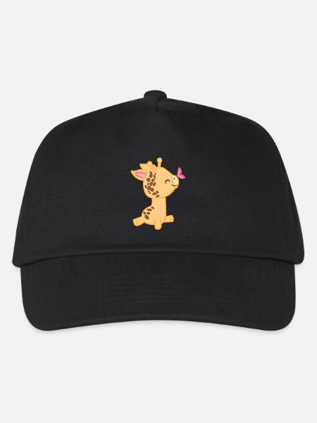 Giraffe - Giraffen - Giraffenfan - Schmetterling - Kinder Basecap - Schwarz