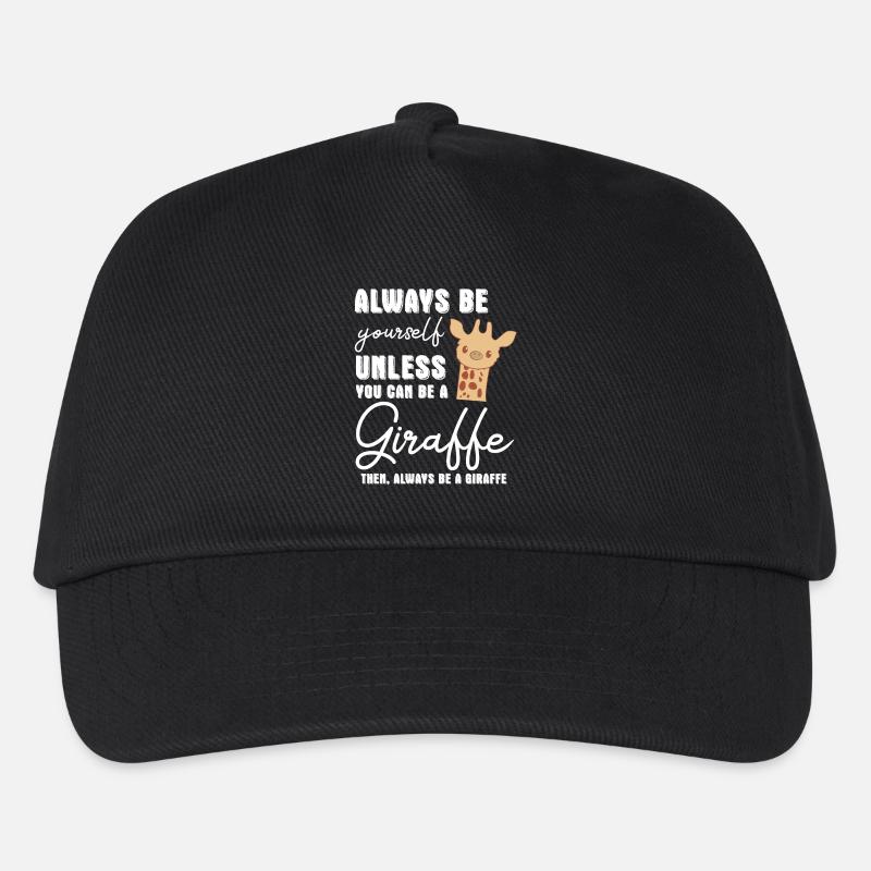 Giraffe - Giraffen - Giraffenfan - Be Yourself - Kinder Basecap - Schwarz