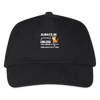 Tiger - Tigerfan - Tigerliebhaber - Be Yourself - Kinder Basecap - Schwarz - Vorne