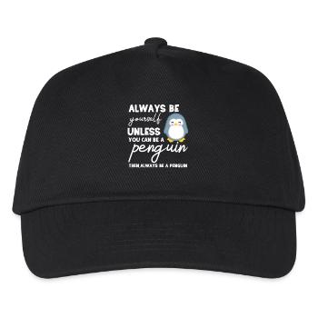 Pinguin - Pinguine - Pinguinmotiv - Be Yourself - Kinder Basecap - Schwarz - Vorne