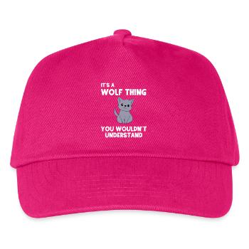 Wolf - Wölfe - Wolffan - Geschenk - Wolfmotiv - Kinder Basecap - Fuchsia - Vorne