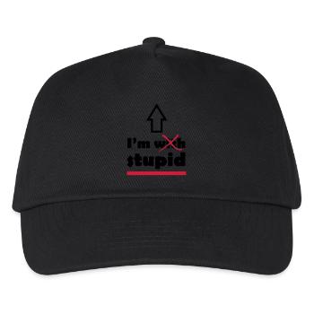 Je suis avec stupide - Casquette de baseball Enfant - noir - Devant