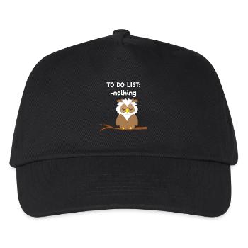 Chouette - hibou - hibou - t-shirt hiboux - mocassins - Casquette de baseball Enfant - noir - Devant