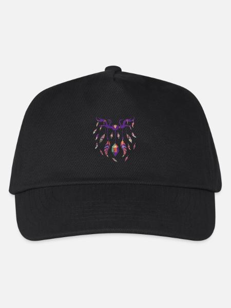 Geweih Indianer Federn Diamant Geschenk Vintage - Kinder Basecap - Schwarz