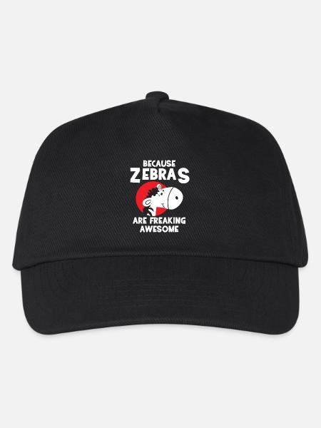 Zebra - Zebras - Zebrafan - Geschenk - Awesome - Kinder Basecap - Schwarz