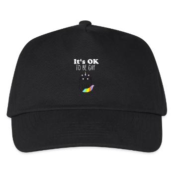 ES IST OK, HOMOSEXUELL KATZE EINHORN ZU SEIN - Kinder Basecap - Schwarz - Vorne