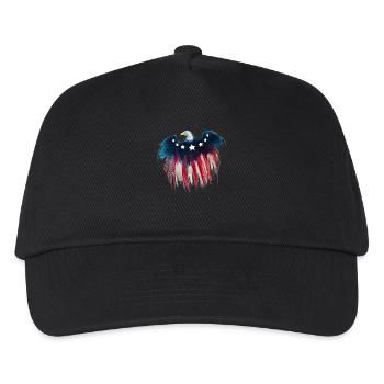 4th Of July American flag eagle - Kids’ Baseball Cap - black - Front