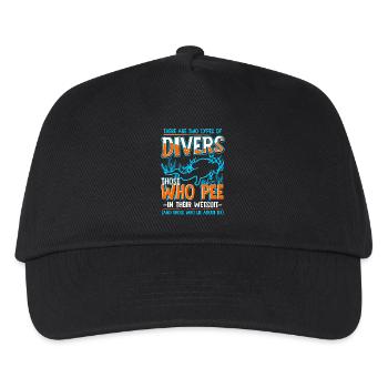 Scuba Diving Taucher Meer Ozean Spruch Geschenk - Kinder Basecap - Schwarz - Vorne