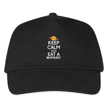 Stay calm and eat a bratwurst first - Kids’ Baseball Cap - black - Front