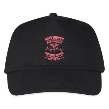 Hübsche Krankenschwester MFA Geschenk - Kinder Basecap - Schwarz - Vorne