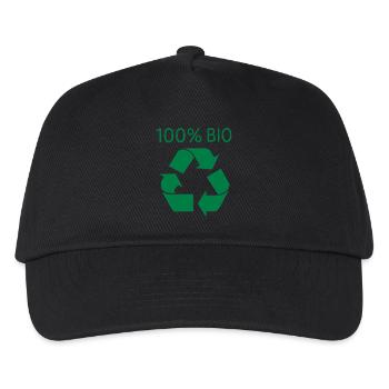 100 % Bio - Casquette de baseball Enfant - noir - Devant