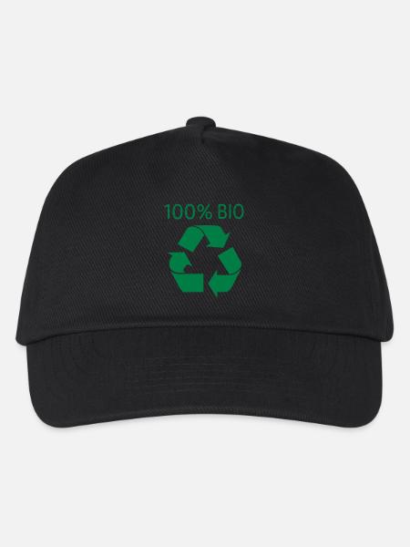 100% organic - Kids’ Baseball Cap - black