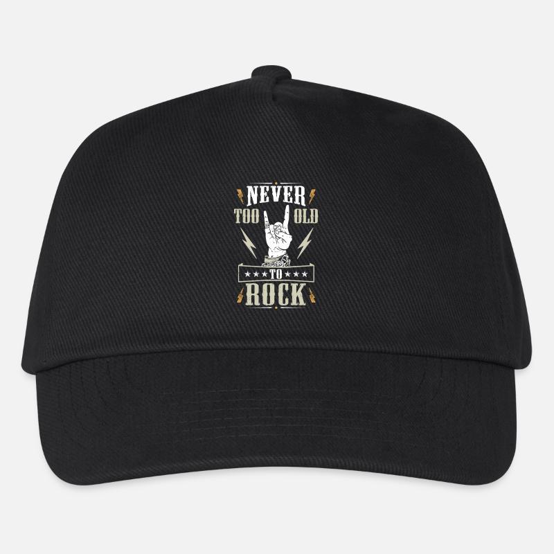 Never Too Old To Rock - Kinder Basecap - Schwarz
