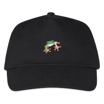 Frosch - Kinder Basecap - Schwarz - Vorne