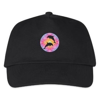Dauphin Mandala - Casquette de baseball Enfant - noir - Devant