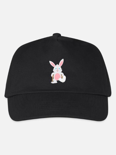 Kindershirt Hase mit Gipsbein Tiershirt Hase - Kinder Basecap - Schwarz