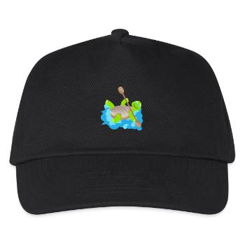 Kindershirt Kindermotiv Tiershirt Schildkröte - Kinder Basecap - Schwarz - Vorne