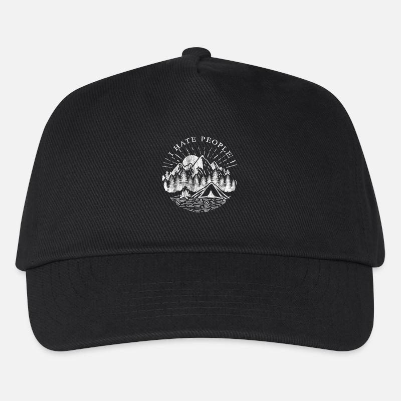 I Hate People - Ich hasse Menschen Geschenk Camper - Kinder Basecap - Schwarz
