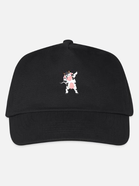 Dabbing Kuh Cool Vegetarier Vegan Veganer Lustig - Kinder Basecap - Schwarz