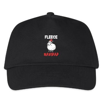 Fleece Navidad süßes Schaf Weihnachten Geschenk - Kinder Basecap - Schwarz - Vorne