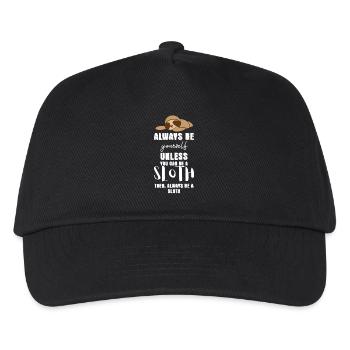Faultier - Faul - Faultier T-Shirt - Be Yourself - Kinder Basecap - Schwarz - Vorne