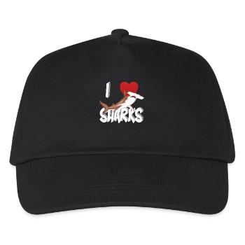 Ich liebe Haie Nette Neuheit Woche der Shark Geschenkidee für Shark Lovers Grafik Hammerhai - Kinder Basecap - Schwarz - Vorne