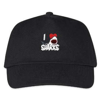Ich liebe Haie Nette Neuheit Woche der Shark Geschenkidee für Shark Lovers Epic Grafik Shark Jaws - Kinder Basecap - Schwarz - Vorne