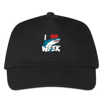 Ich liebe Shark Week Cute Neuheit Geschenkidee für Shark Lovers Graphic Shark - Kinder Basecap - Schwarz - Vorne
