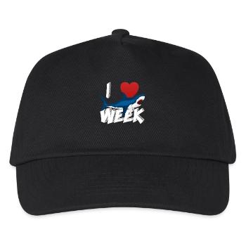 Ich liebe die Woche der Haifische Nette Neuheit Geschenkidee für Shark Lovers Graphic Shark Attack - Kinder Basecap - Schwarz - Vorne