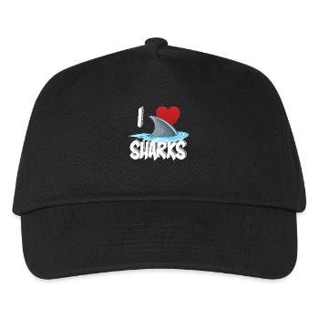 Ich liebe Haie Nette Neuheit Woche der Shark Geschenkidee für Shark Lovers Graphic Shark Fin - Kinder Basecap - Schwarz - Vorne