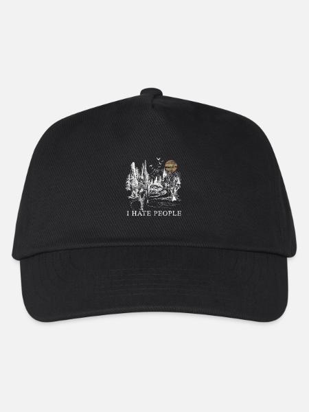 I Hate People - Ich hasse Menschen Geschenk Natur - Kinder Basecap - Schwarz
