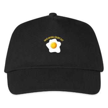 Egg-Celent Day Shirt Fried Egg Breakfast Gift Idea - Kids’ Baseball Cap - black - Front