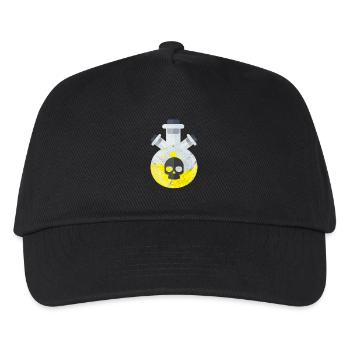 Nerd Geschenk Chemie Totenkopf Gefahr Warnung - Kinder Basecap - Schwarz - Vorne
