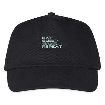 Eat Sleep Game Repeat Gift Gamer - Kids’ Baseball Cap - black - Front