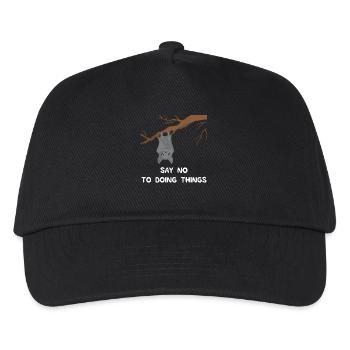 Fledermaus - Fledermaus T-Shirt - Faulenzer - Kinder Basecap - Schwarz - Vorne