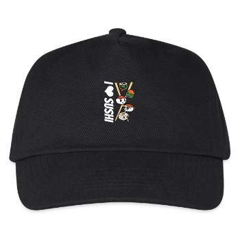 Sushi J'aime les sushis Cuisine asiatique Fast Food - Casquette de baseball Enfant - noir - Devant